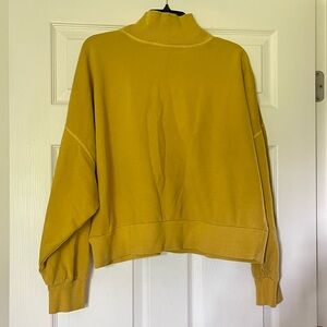 The north face mock neck yellow mustard pullover sweater size xl